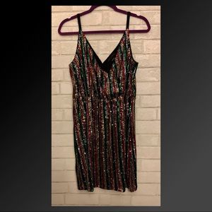 Sanctuary Prism Rainbow Sequin Cocktail Dress